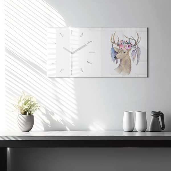 Orologi orizzontali Testa di cervo e fiori
