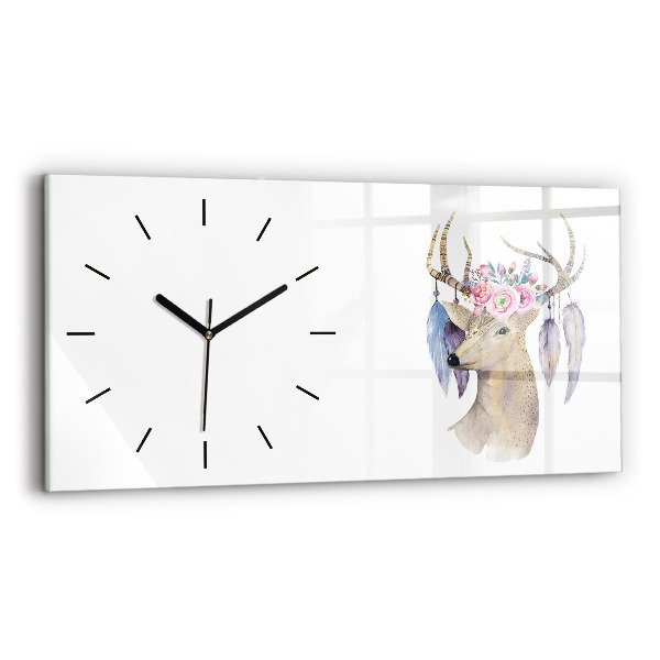Orologi orizzontali Testa di cervo e fiori