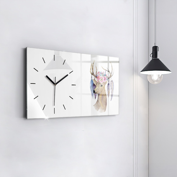Orologi orizzontali Testa di cervo e fiori