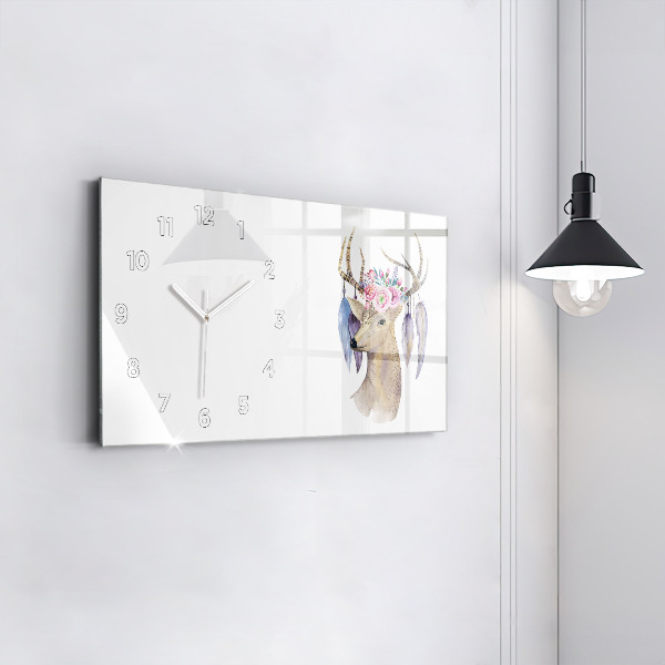 Orologi orizzontali Testa di cervo e fiori