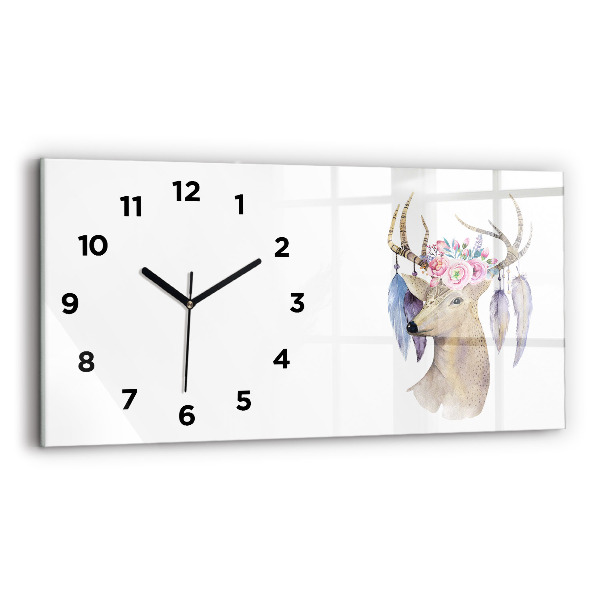 Orologi orizzontali Testa di cervo e fiori