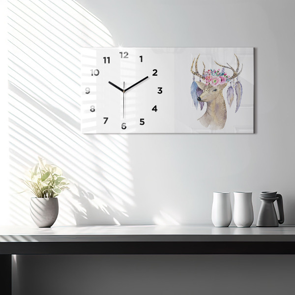 Orologi orizzontali Testa di cervo e fiori