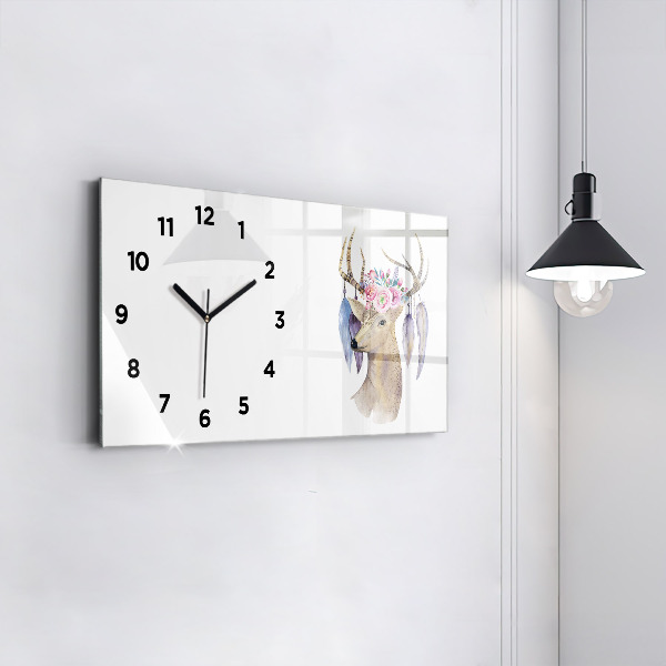Orologi orizzontali Testa di cervo e fiori