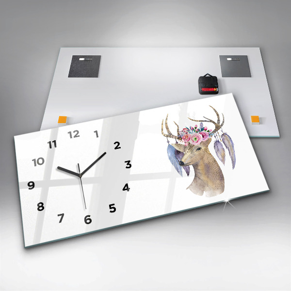 Orologi orizzontali Testa di cervo e fiori