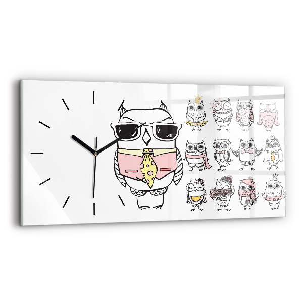 Orologi orizzontali Poster gufo d'epoca
