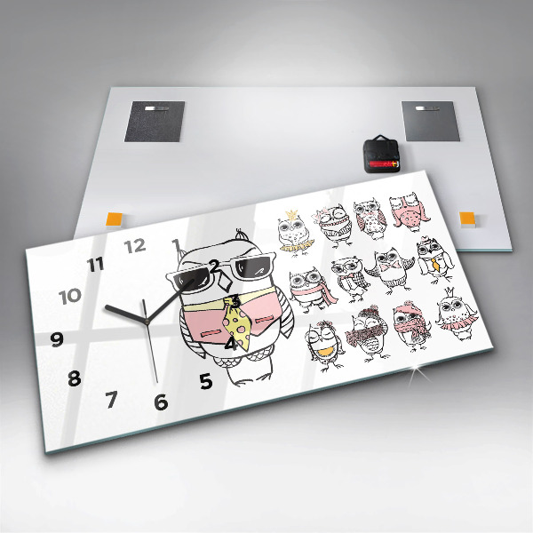 Orologi orizzontali Poster gufo d'epoca