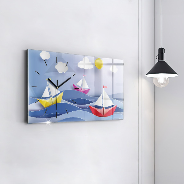 Orologi orizzontali Barche a vela colorate origami