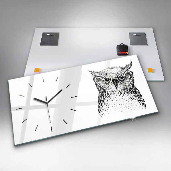 Orologi orizzontali Gufo disegnato con gli occhiali