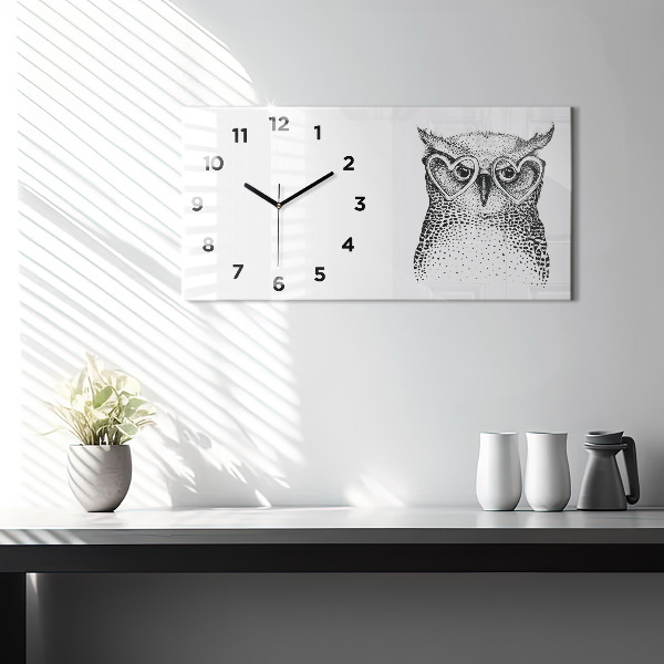 Orologi orizzontali Gufo disegnato con gli occhiali