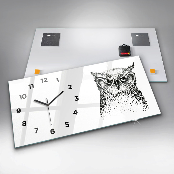 Orologi orizzontali Gufo disegnato con gli occhiali