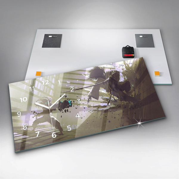 Orologi orizzontali Combattimento tra robot e samurai