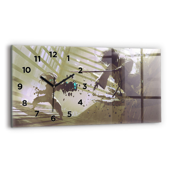 Orologi orizzontali Combattimento tra robot e samurai