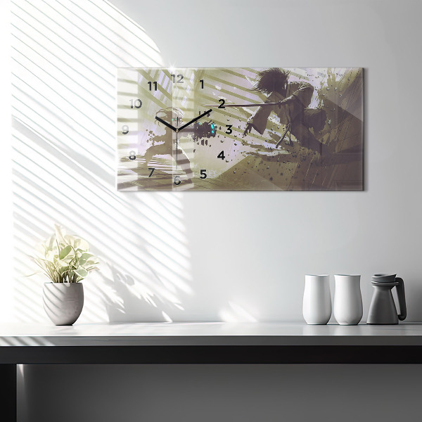 Orologi orizzontali Combattimento tra robot e samurai