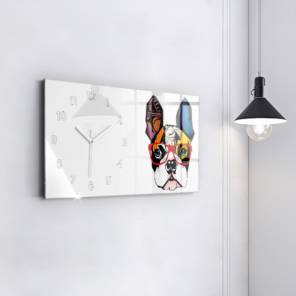 Orologi orizzontali Bulldog francese con gli occhiali