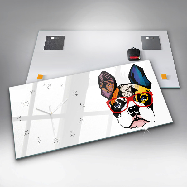 Orologi orizzontali Bulldog francese con gli occhiali