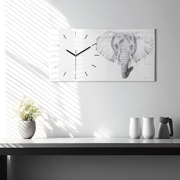 Orologi orizzontali Testa di elefante vettoriale