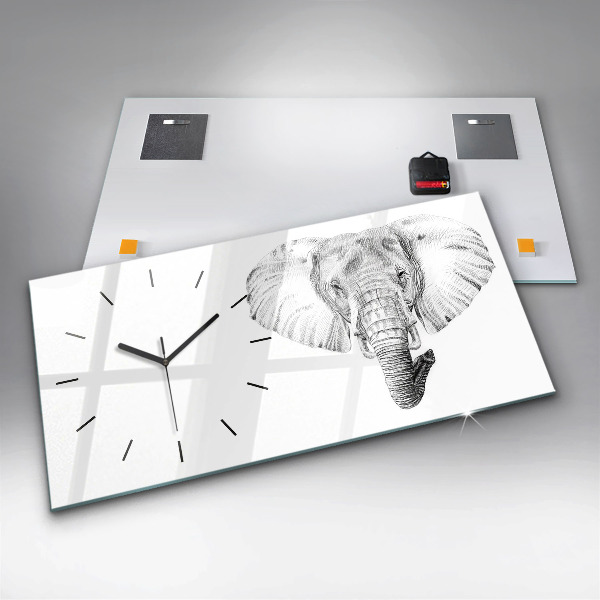 Orologi orizzontali Testa di elefante vettoriale