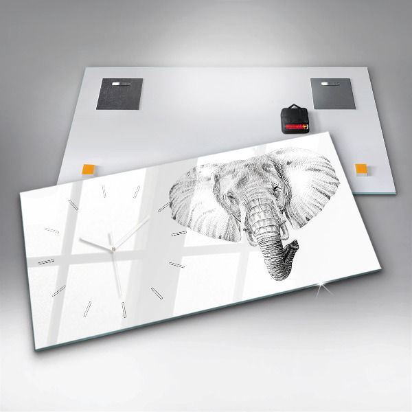 Orologi orizzontali Testa di elefante vettoriale