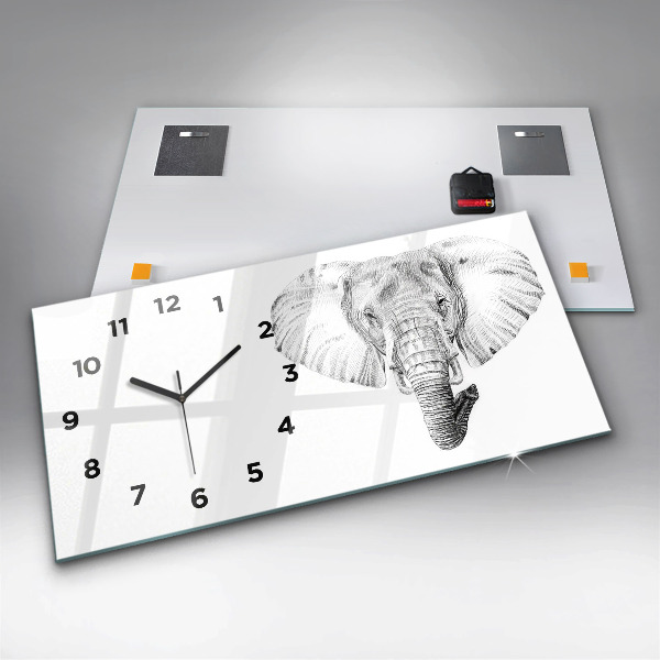 Orologi orizzontali Testa di elefante vettoriale