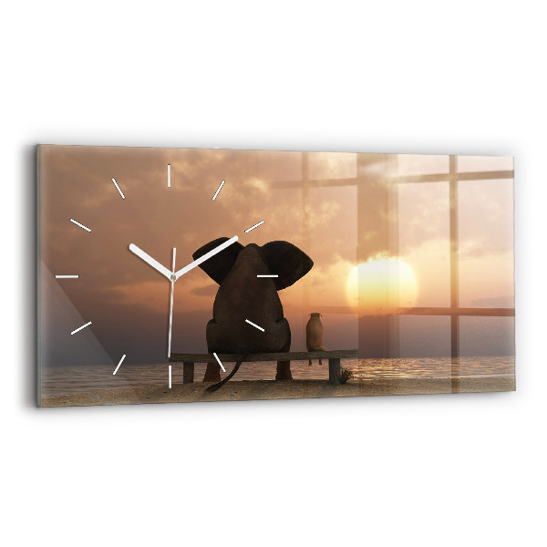 Orologio rettangolare Animali Tramonto