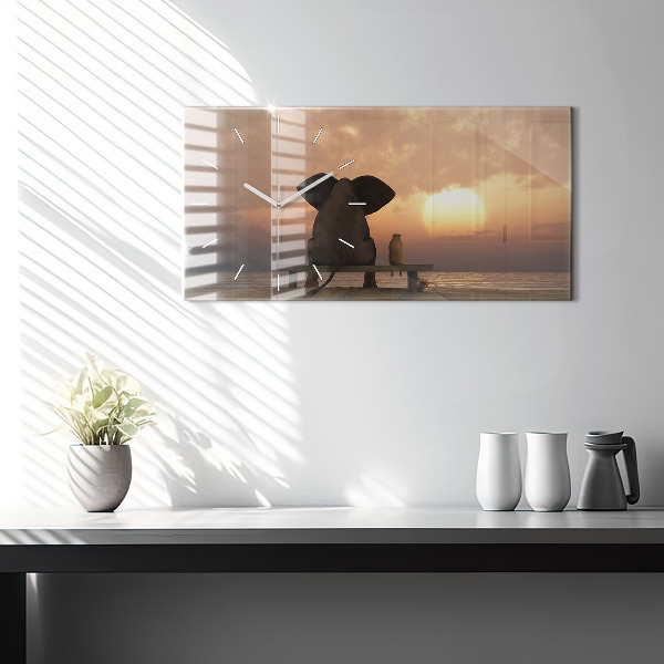 Orologio rettangolare Animali Tramonto