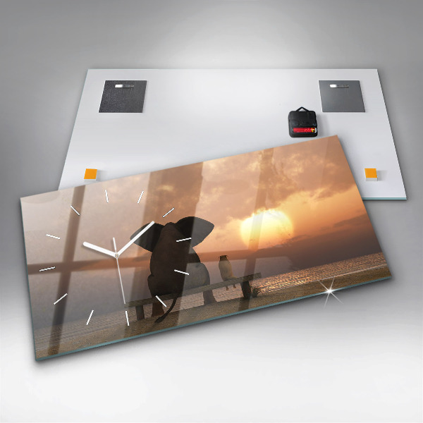 Orologio rettangolare Animali Tramonto