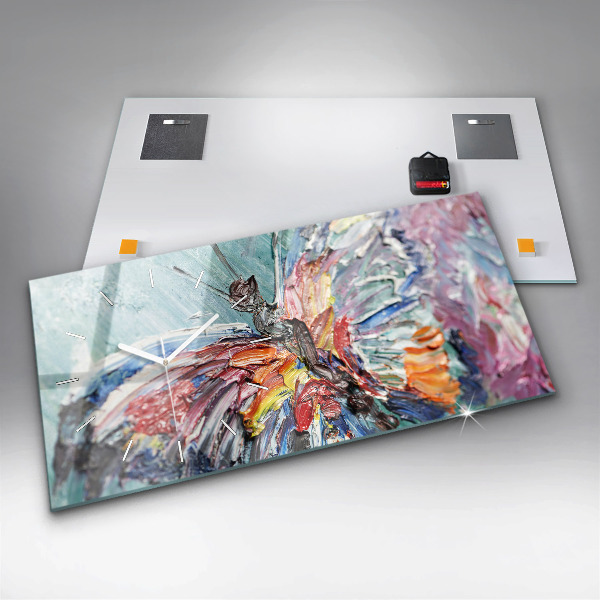 Orologio rettangolare Frammento di olio su tela