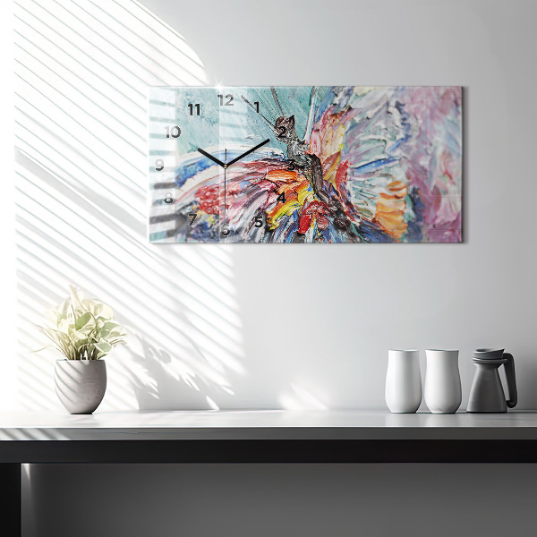 Orologio rettangolare Frammento di olio su tela