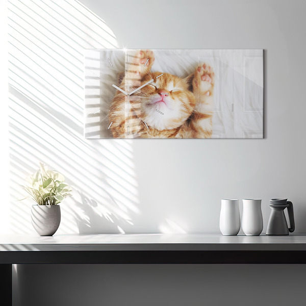 Orologio rettangolare Piccolo gattino addormentato