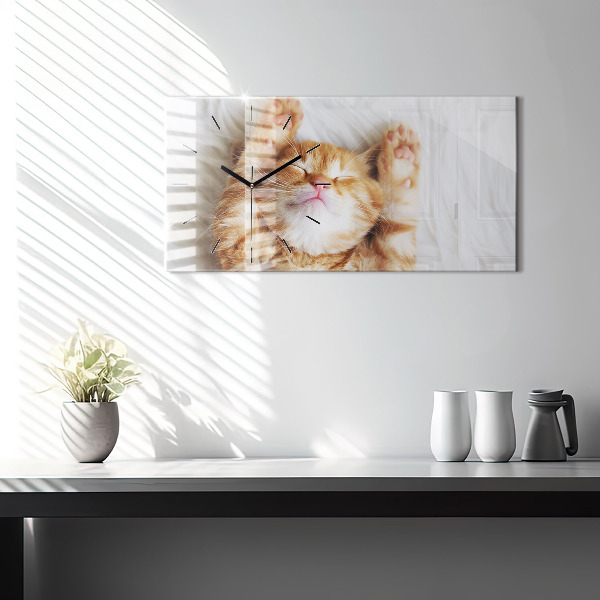 Orologio rettangolare Piccolo gattino addormentato
