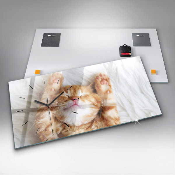 Orologio rettangolare Piccolo gattino addormentato