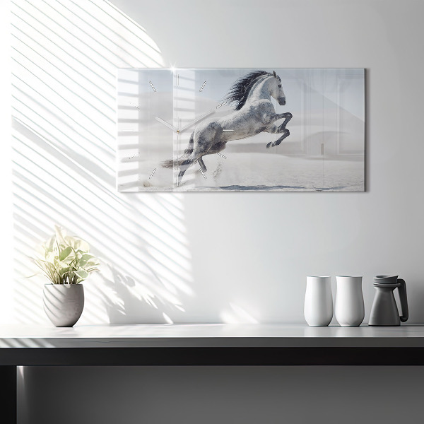 Orologio rettangolare Cavallo bianco al galoppo