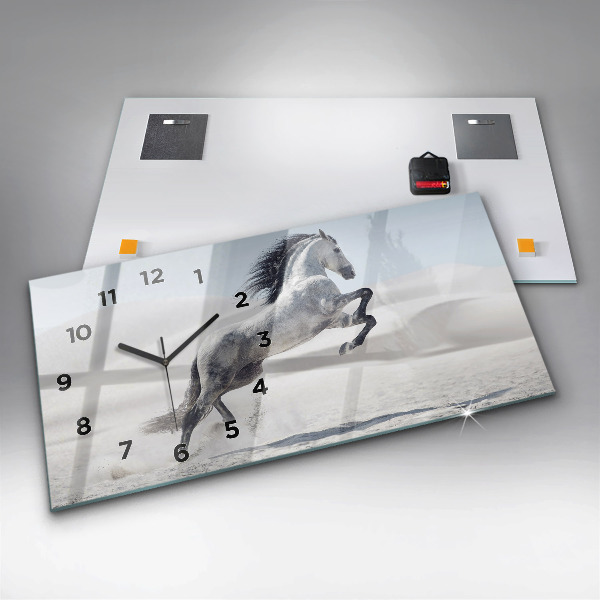 Orologio rettangolare Cavallo bianco al galoppo