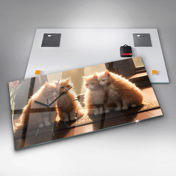 Orologi orizzontali Quattro gattini al sole