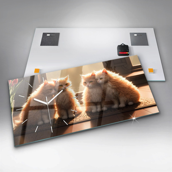 Orologi orizzontali Quattro gattini al sole