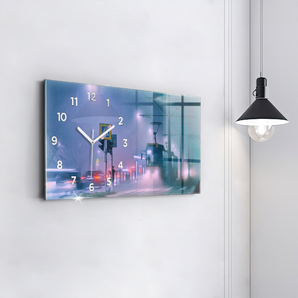 Orologio rettangolare Varsavia nella nebbia