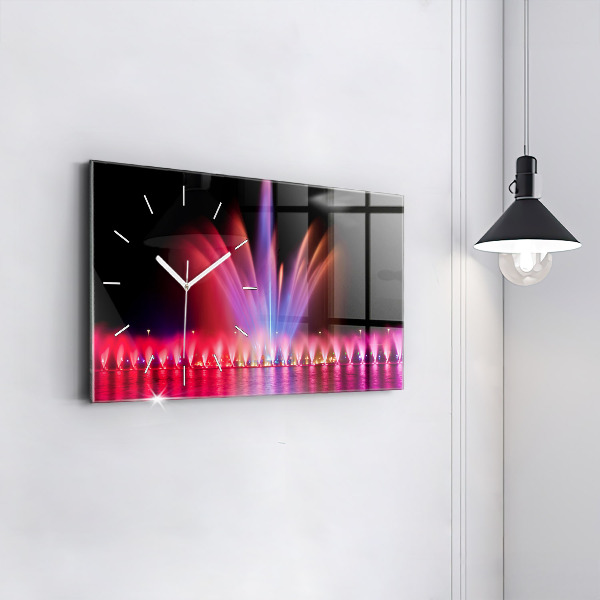 Orologio rettangolare Fontana di Wroclaw di notte