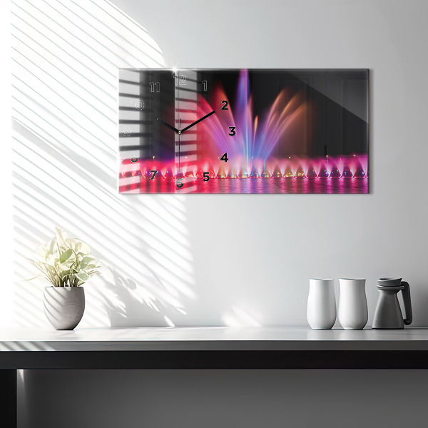 Orologio rettangolare Fontana di Wroclaw di notte