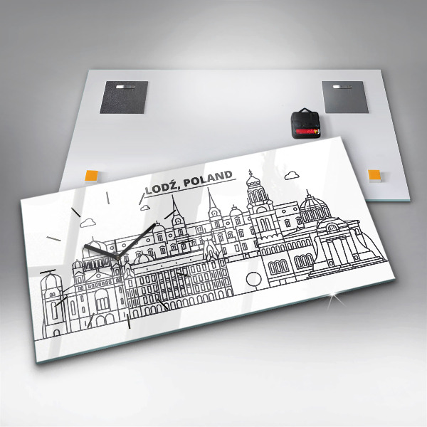 Orologio rettangolare Panorama dell'architettura di Lodz