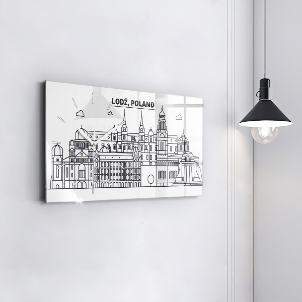 Orologio rettangolare Panorama dell'architettura di Lodz