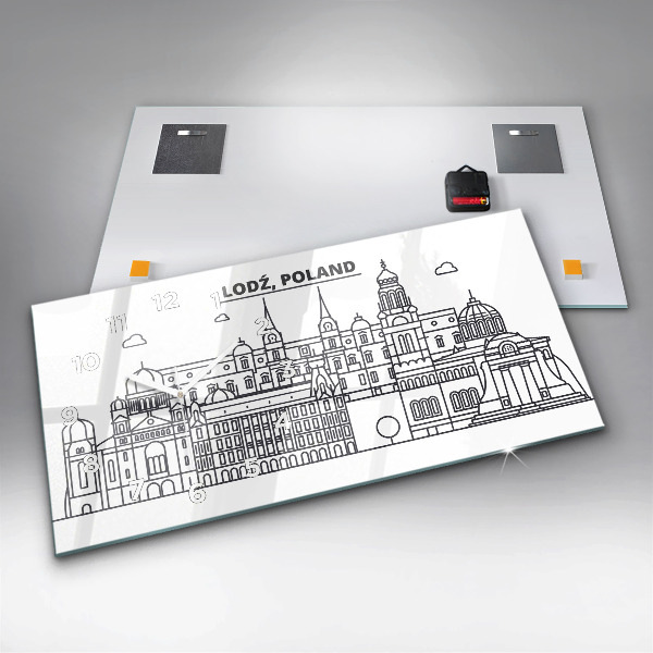 Orologio rettangolare Panorama dell'architettura di Lodz