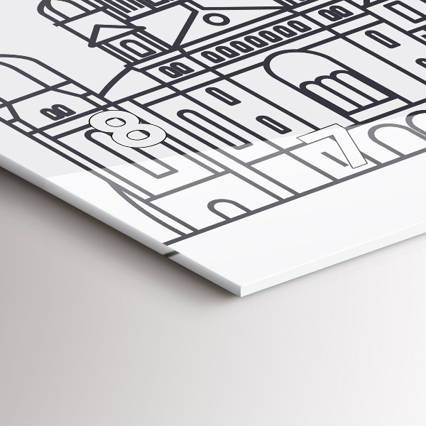 Orologio rettangolare Panorama dell'architettura di Lodz