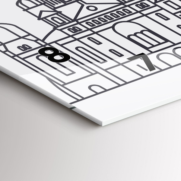 Orologio rettangolare Panorama dell'architettura di Lodz