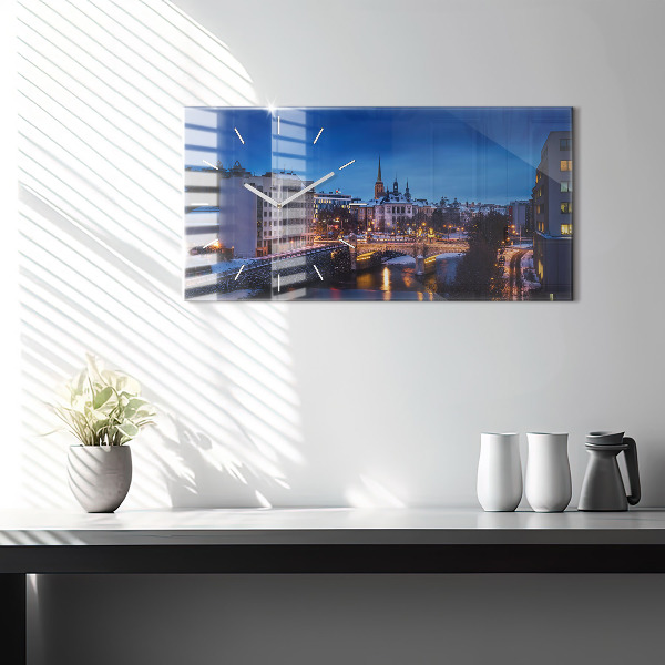 Orologio rettangolare Panorama della città di Pilsen