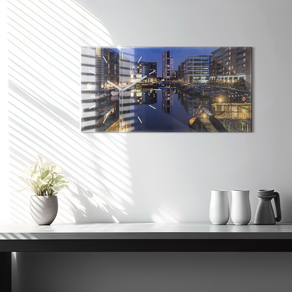 Orologio rettangolare La città illuminata di notte