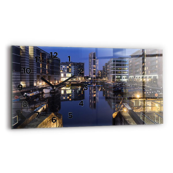 Orologio rettangolare La città illuminata di notte