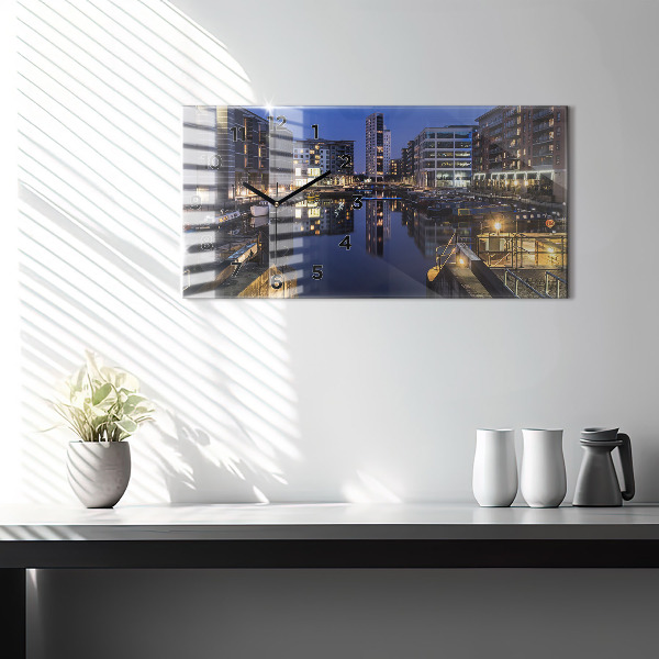 Orologio rettangolare La città illuminata di notte