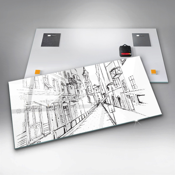 Orologio rettangolare Disegno della città della Provenza