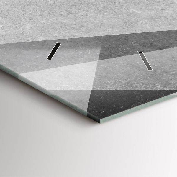 Orologio rettangolare Astrazione geometrica grigia