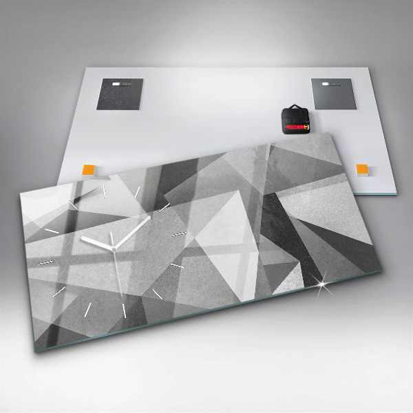 Orologio rettangolare Astrazione geometrica grigia
